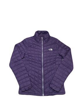 The North Face Thermoball Jacket Womens Medium Purple Puffer Full Zip Quilted
